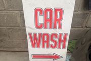 car wash sign and weighted base