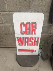 car wash sign and weighted base