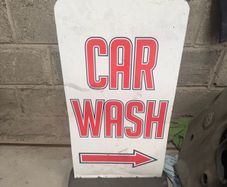 car wash sign and weighted base
