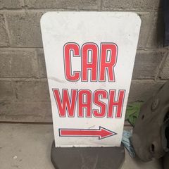 car wash sign and weighted base