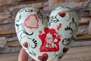 Decorative decoupaged foam heart, 15x15 cm
