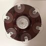 Vintage Crystal Decanter Stand with Six Glasses and Crystal Cut Decanter Image 2