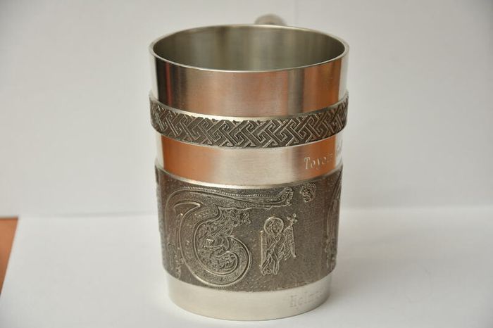 Vintage Pair of Mullingar Pewter Celtic Kells Tankards 10oz Toyota Golf Cup 1987 (Set of 2)