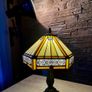 Fabulous Tiffany-Style Stained Glass Lamps, Amber & Cream, 45cm (Two Available!!) Image 3