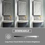 Corner Medicine Cabinet with Light,3 Colors,Dimmable,Demister,USB Shaver Socket,Brush Aluminum Framed,13.8x27.5inch Image 4