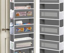 Over The Door Organizer Storage 2 Pack, 5 Shelves Door Organizer Hanging with 10 Mesh Pockets, Behind Door Storage  Ideal for Newborn, Nursery, and Baby Essentials Daily Use Dark Gray