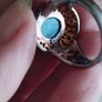 A 925 sterling silver ring with turquoise and blue topaz. Image 5