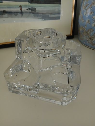 Partylite Glass Block Candleholder
