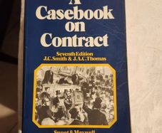 A Casebook On Contract Law. J.C.Smith & J. A. C. Thomas. 7th Edition  Large Volume Paperback In Good Condition. See Photos For Same.