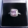 Vintage Solid Sterling Silver 925 and DQCZ Pink Halo Ring Size L1/2 - 3,43g Image 3