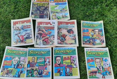 Retro Rare Scorcher, Tiger & Hotspur Comic bundle 1973