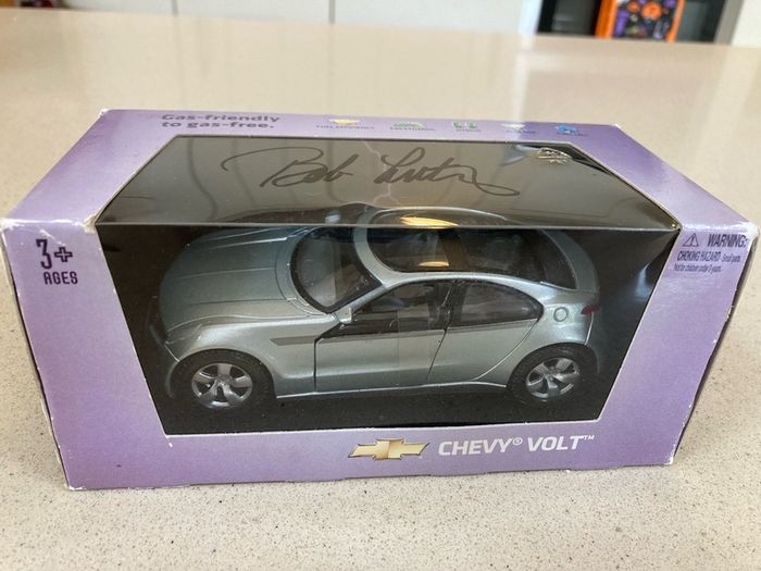 Chevrolet Volt Rare Burago American Market signed by Bob Lutz