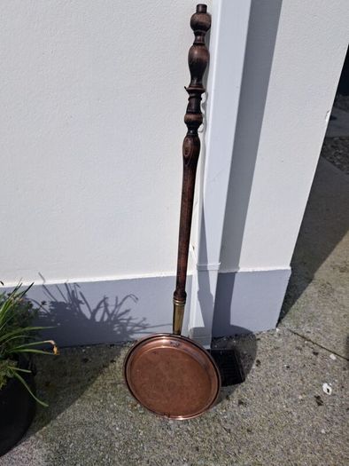 old copper  bed pan