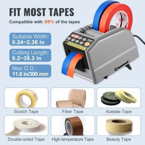 9 Automatic Tape Dispenser Adhesive Electric Tape Cutter Packaging Machine Tape Cutting Machine 6-60mm Tape Width