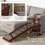 Wooden Dog Ramp with Removable Guardrails, Non-Slip Surface, 125 cm Long, Brown Image 6