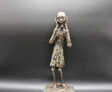 The Scream Sculpture  (38cm) - Bronze, Marble