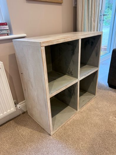 Rustic 2x2 Cube Storage Unit Washed Wood Effect