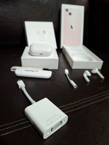 iPhone 13 , apple set : case , charger, adapter, headphones