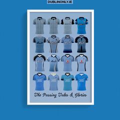 Dublin GAA Jerseys 1980s to 2020 Art Print A3