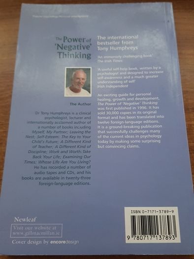 The Power of 'Negative' Thinking, Tony Humphreys, psychology