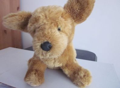 Vintage Russ Banjo Sitting Puppy Plush Toy