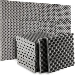 Acoustic Sound Proofing Foam Panels: 12 Pack Acoustic Foam Panels with Double Sided Tape - 1"X12"X12" Fireproof Sound Proofing Panels for Wall Recording Studio Office Home