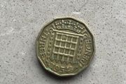Old English threepence 1954