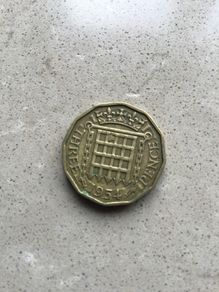 Old English threepence 1954