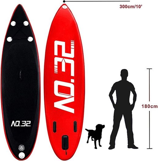 3m Inflatable Stand Up Paddle Board | Inflatable SUP Board Beginner's Surfboard Kit w/Adjustable Paddle | Air Pump w/Pressure Guage | Repair Kit | Premium Leash & Carry Backpack MULTIPLE COLOURS AVAILABLE (FREE SHIPPING)