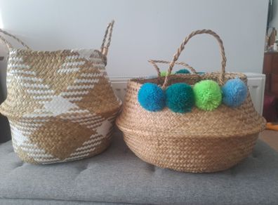 Seagrass belly baskets
