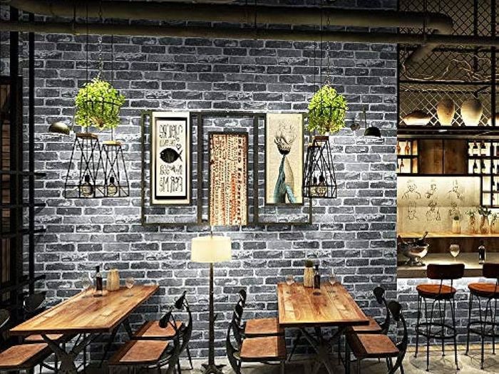 NEW SALE | Peel and Stick Grey Brick Wallpaper, Self-Adhesive Wallpaper, Vinyl Waterproof Vintage Wallpaper
