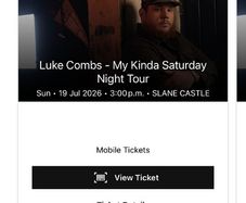 Luke combs tickets for Slane Castle