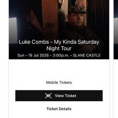 Luke combs tickets for Slane Castle