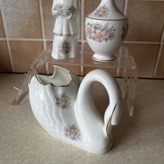 Vintage Royal Tara " Irish Blossom " Swan Choir Boy & Vase