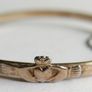 Vintage 18ct G.R. rolled gold Irish Claddagh  Bangle Bracelet Image 9