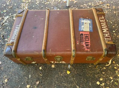 Vintage Mid-Century Union-Castle Line Ocean Liner Steamer Trunk / Suitcase (c. 1950s/60s)