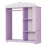 Kids Dress Up Storage, with Jewelry Cabinet, Dress Up Closet with Mirror and Shelves, Princess Costumes Wardrobe Closet, Toddler Costume Organizer Armoire, for Bedroom, Kids Room, Girls, Purple Image 10