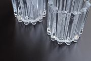 2 Art Deco Glass Candle Holders