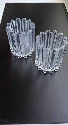 2 Art Deco Glass Candle Holders