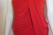 Red strapless mini dress