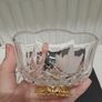 1980s Vintage Cut Crystal Bowl with Gilt Base Image 3