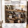 Console Table  Rustic Brown & Black 5-Tier Hallway Table with Geometric Metal Frame Image 3