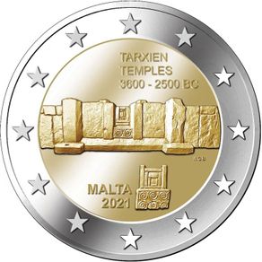 Malta 2 Euro Commemorative Coin 2021 - Tarxien Temples. UNCIRCULATED.