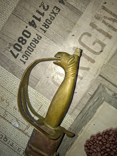 Antique Curved Sword with Brass Hilt, Postage Available