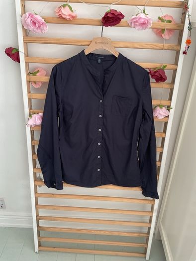 shirt Tommy Hilfiger size us 8 uk 12 navy grandfather collar