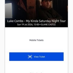 Luke combs tickets x2 Sunday, Slane