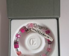 Coeur de Lion GeoCUBE Pink Crystal Bracelet 2838/30-0422 New Boxed CAN POST