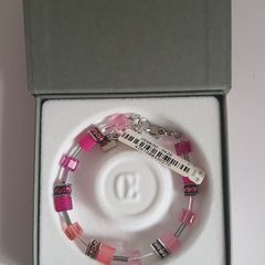 Coeur de Lion GeoCUBE Pink Crystal Bracelet 2838/30-0422 New Boxed CAN POST