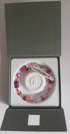 Coeur de Lion GeoCUBE Pink Crystal Bracelet 2838/30-0422 New Boxed CAN POST