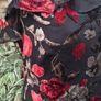 Vintage Libra 90s 00s Black occasion Maxi dress with velvet floral detail uk12 Image 2